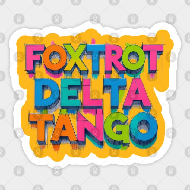 Foxtrot-Delta-Tango Sticker by Creatifly Graphic Tees